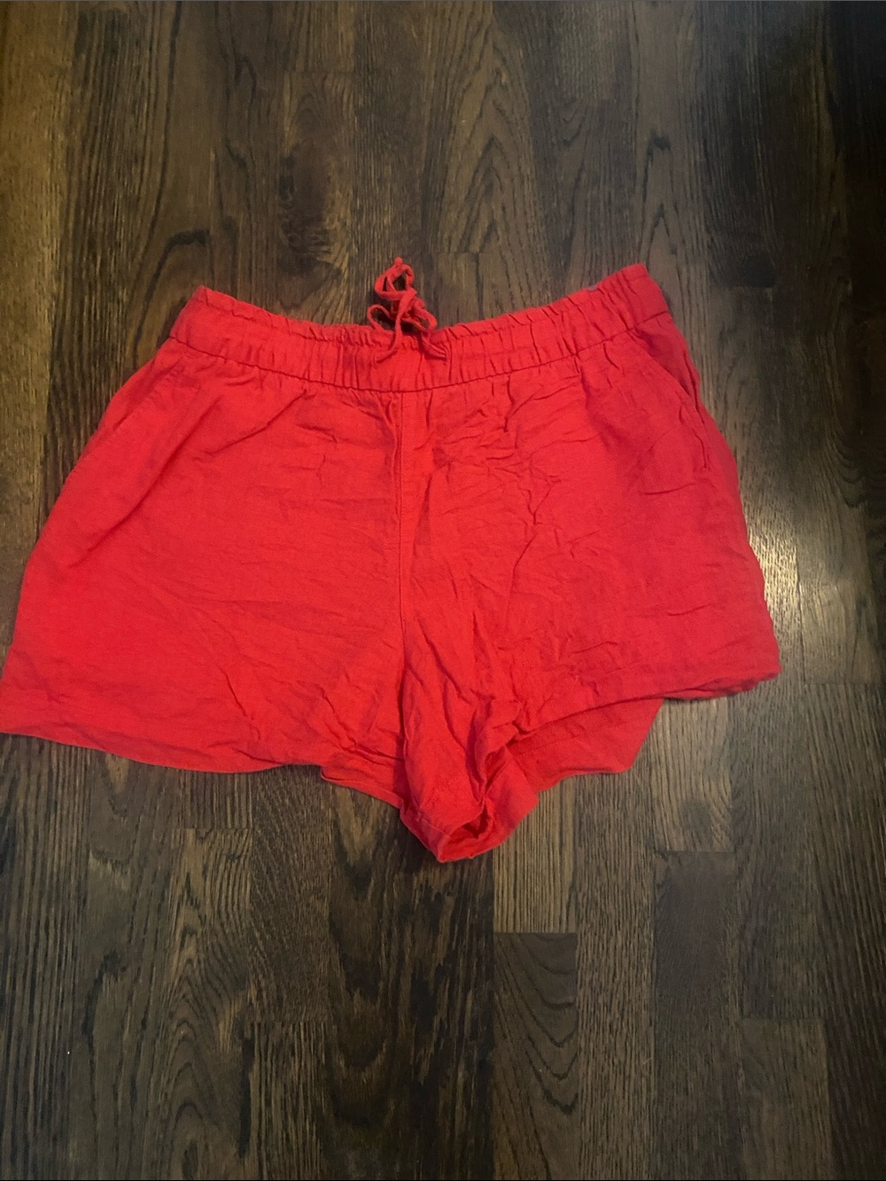GAP Women's Red Elastic-Waist Casual Athletic Shorts